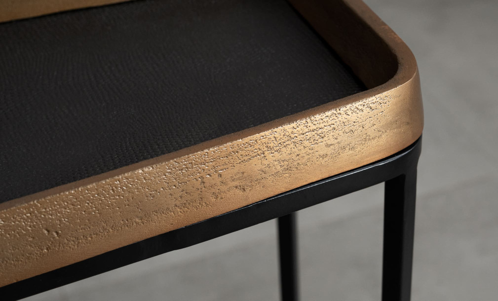 Стол-консоль Родстер antic brass+shagreen