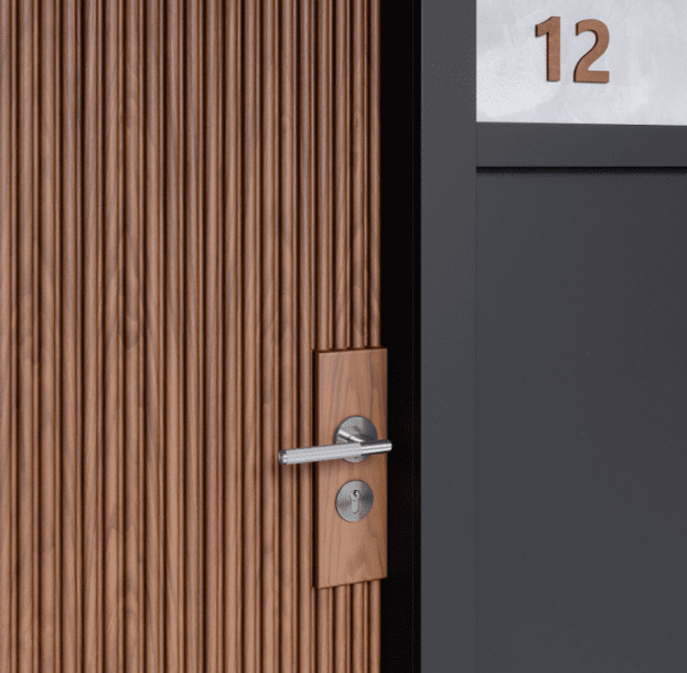 Ручка дверная Lever handle Linear steel (комплект 2 шт)